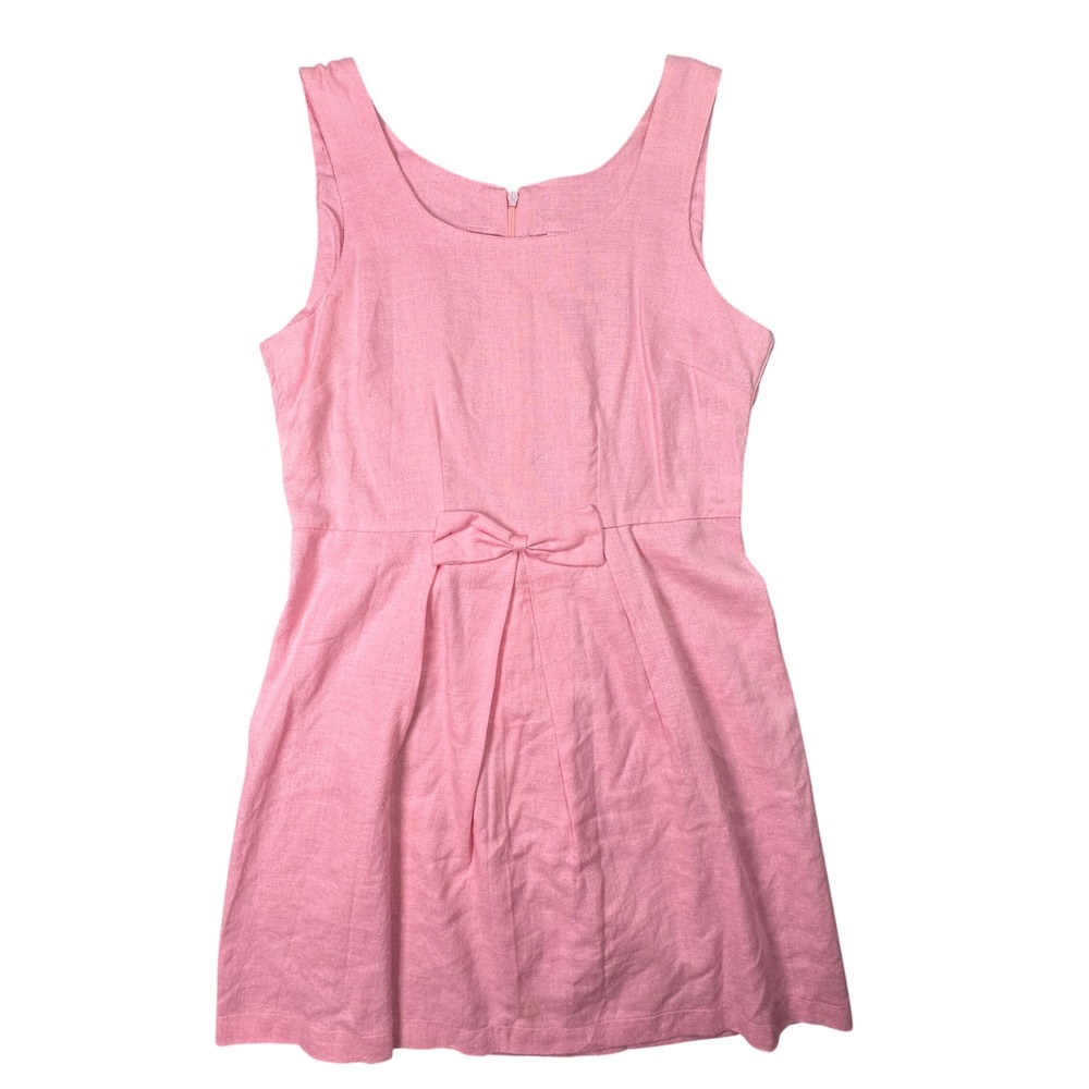 S.P.C.C. Pink Bow Waist Sleeveless Mini Dress Coquette Preppy Medium Pink